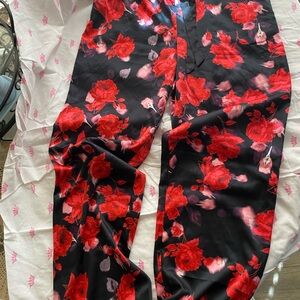 Victoria's Secret Red and Black Floral Garment